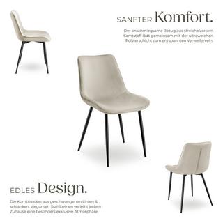 Tectake Set Stuhl Monroe Samtoptik  