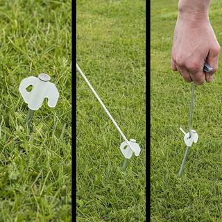 Pricenet  Picchetto da roccia 20 cm in metallo con gancio che si illumina al buio - set da 20 pezzi in valigetta 