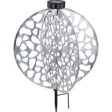 Lampe solaire en métal, couleur argentée 1xLED