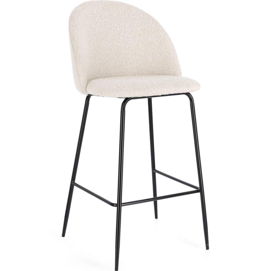 mutoni Tabouret de bar Carry noir ivoire  