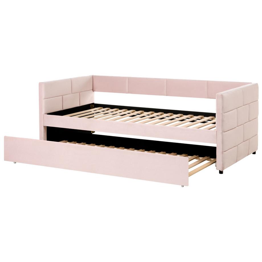 Beliani Lit gigogne en Velours  CHAVONNE  