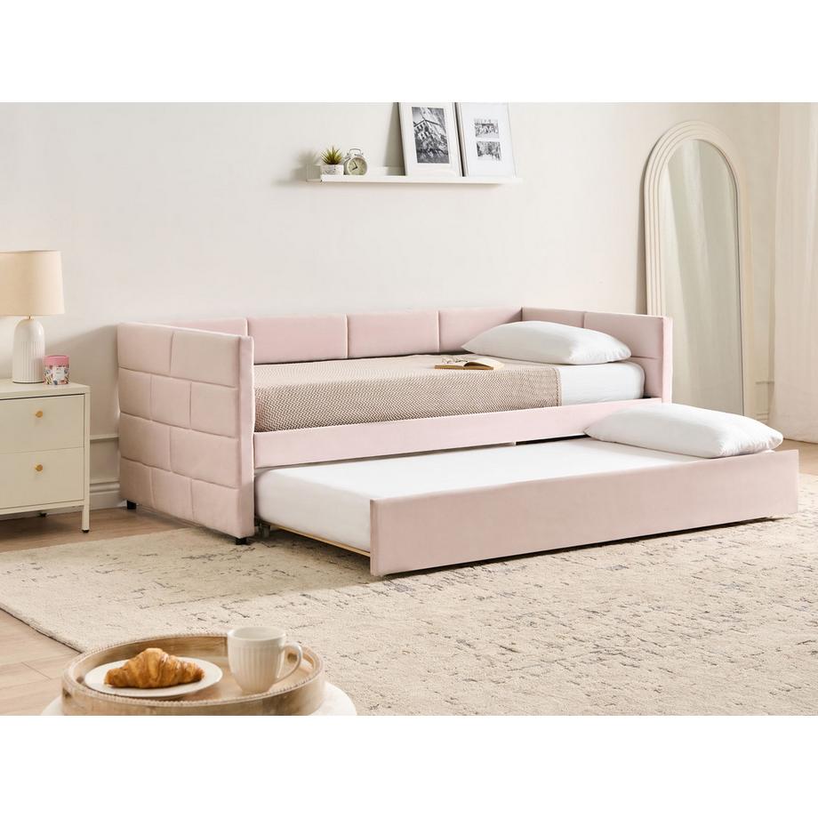 Beliani Lit gigogne en Velours  CHAVONNE  