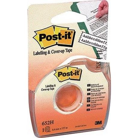 Post-It POST-IT Abdeck- und Beschriftungsband 652-H weiss 8mmx17.7m  