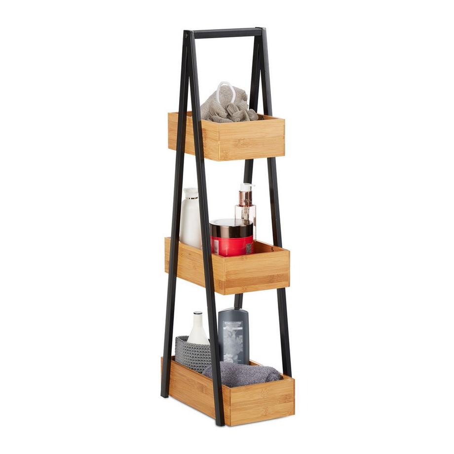 Badezimmerregal aus Bambus mit 3 Ablagen
