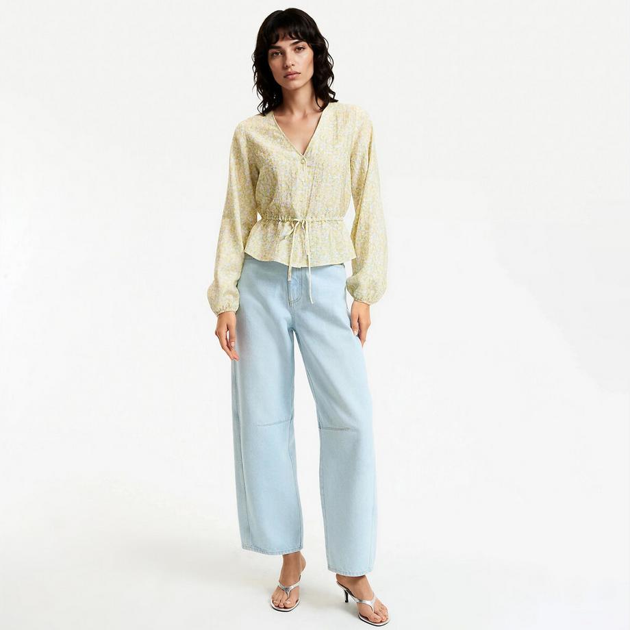 La Redoute Collections Langärmelige V-Ausschnitt Bluse mit Blumen Print  