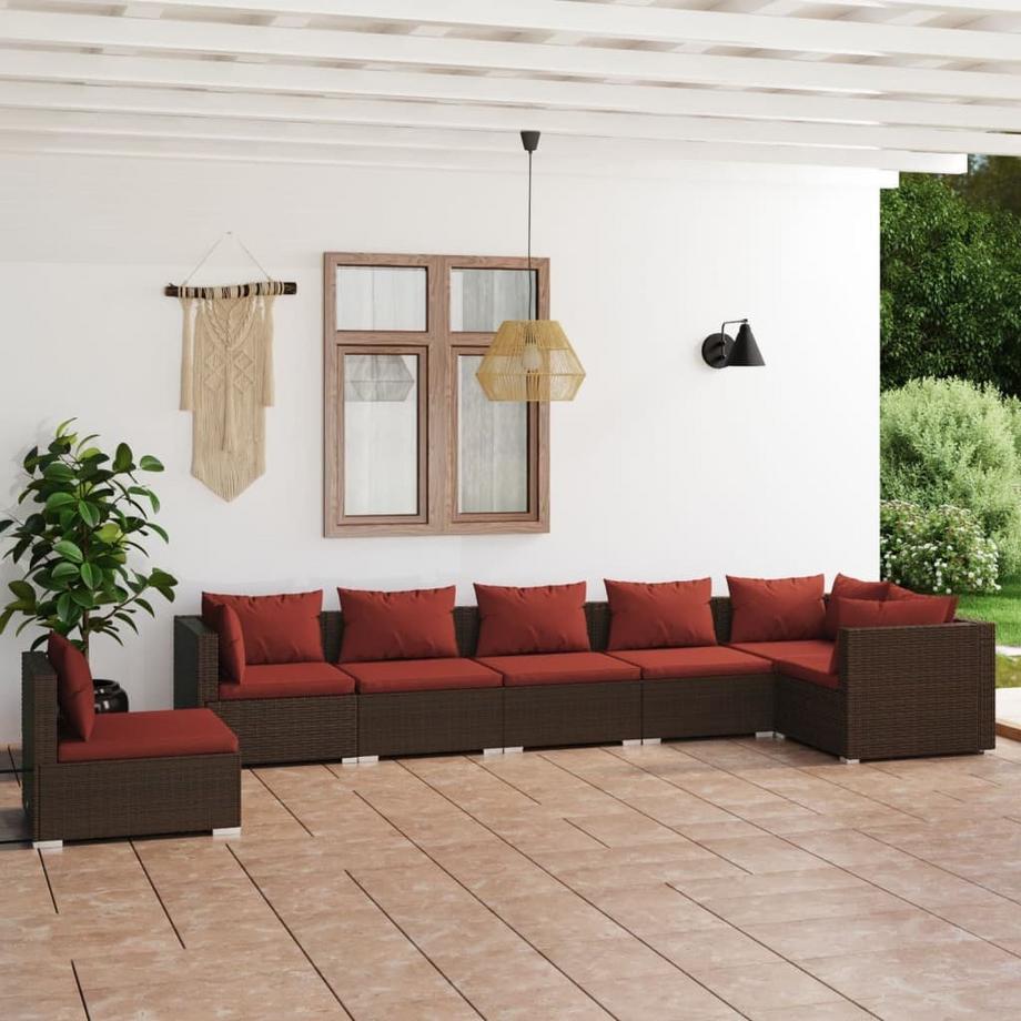 VidaXL Salon de jardin rotin synthétique  