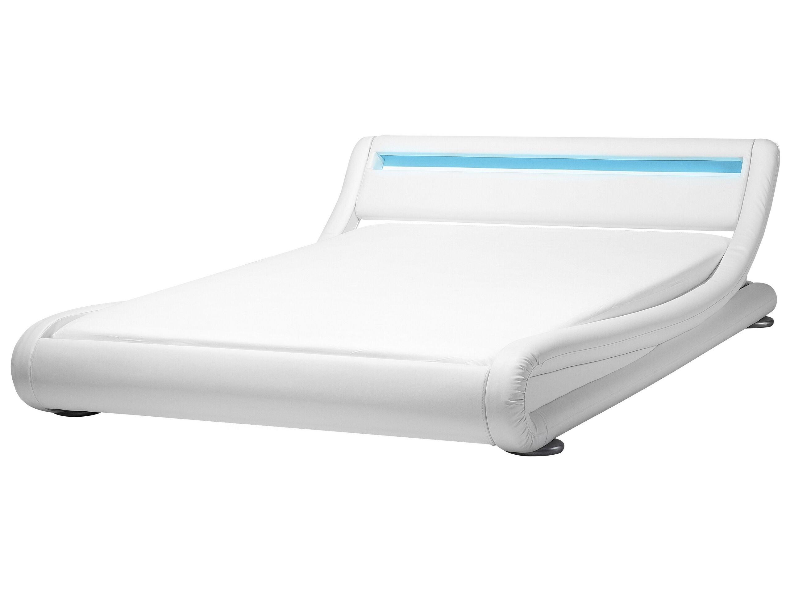 Beliani Letto con LED en Pelle sintetica Glamour AVIGNON  