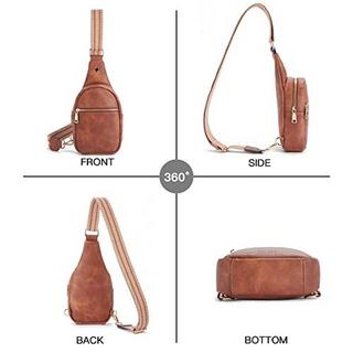 Only-bags.store Brust Sling Bag PU Leder Crossbody Tasche  