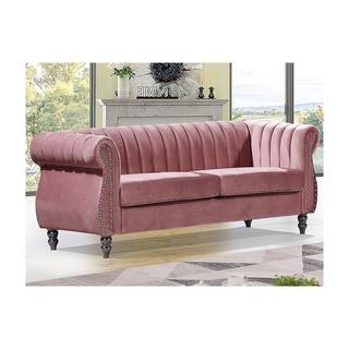 Vente-unique Chesterfield-Sofa - 3-Sitzer - Samt - Altrosa - TRUMBO  