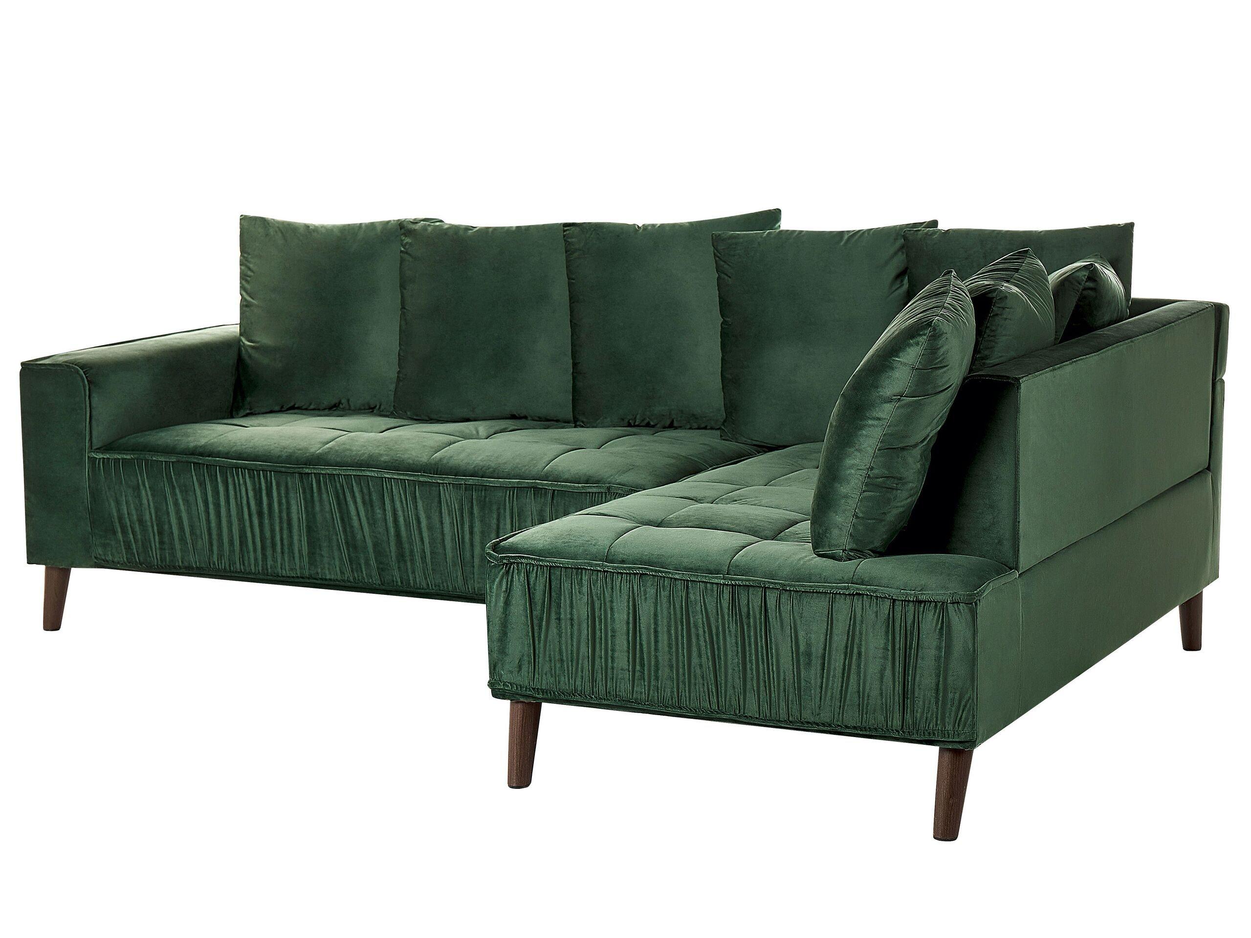 Beliani Ecksofa aus Samtstoff Modern GRENA  