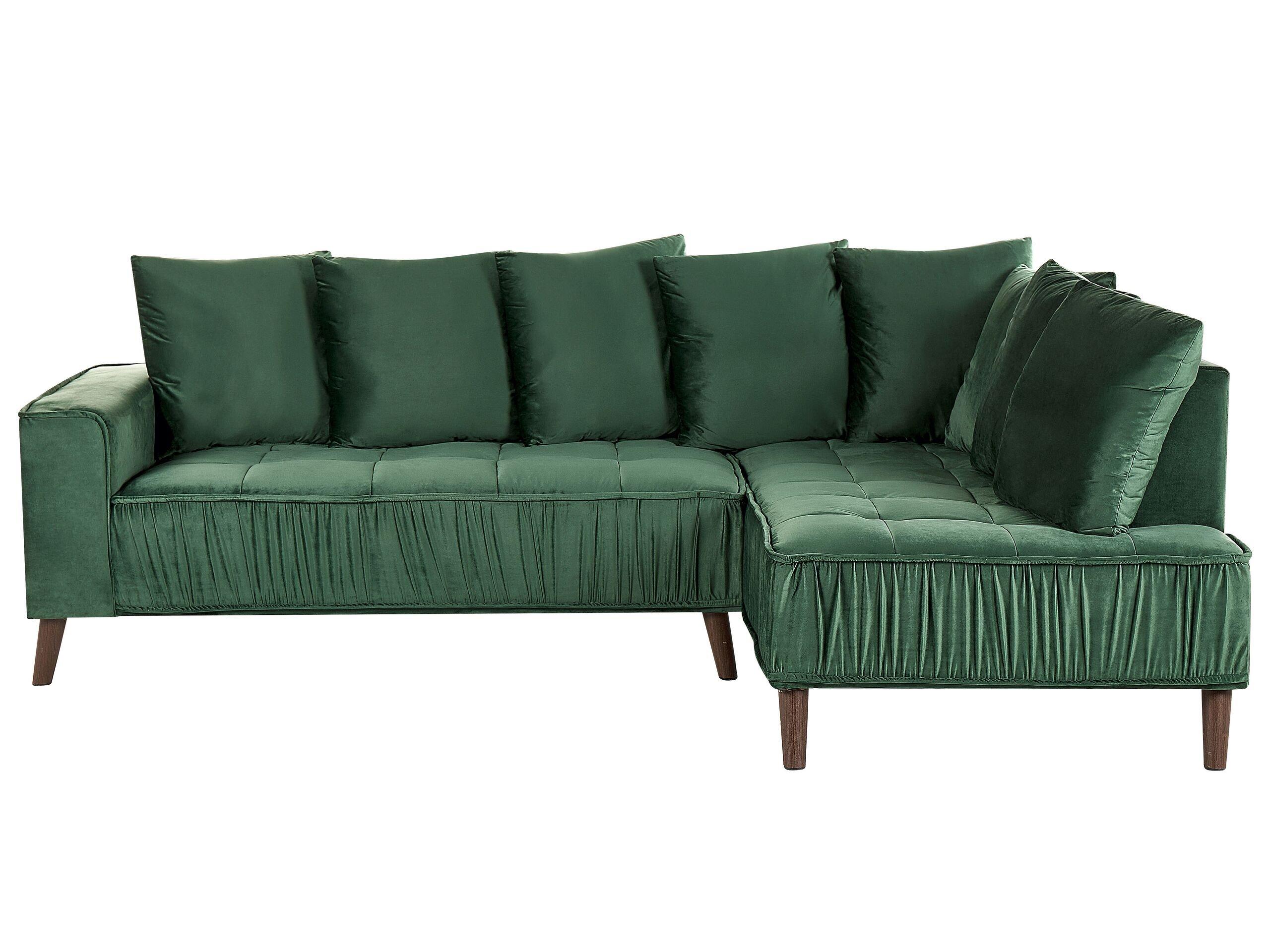 Beliani Ecksofa aus Samtstoff Modern GRENA  