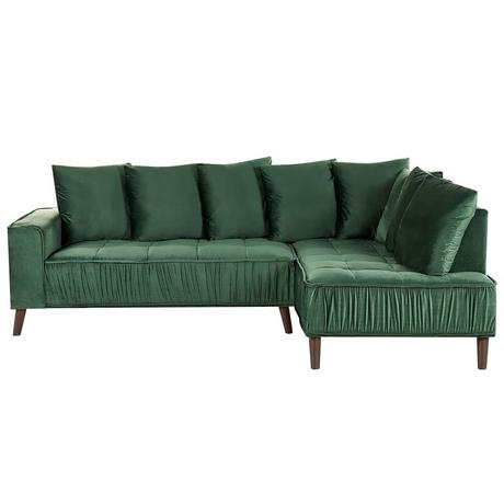 Beliani Ecksofa aus Samtstoff Modern GRENA  