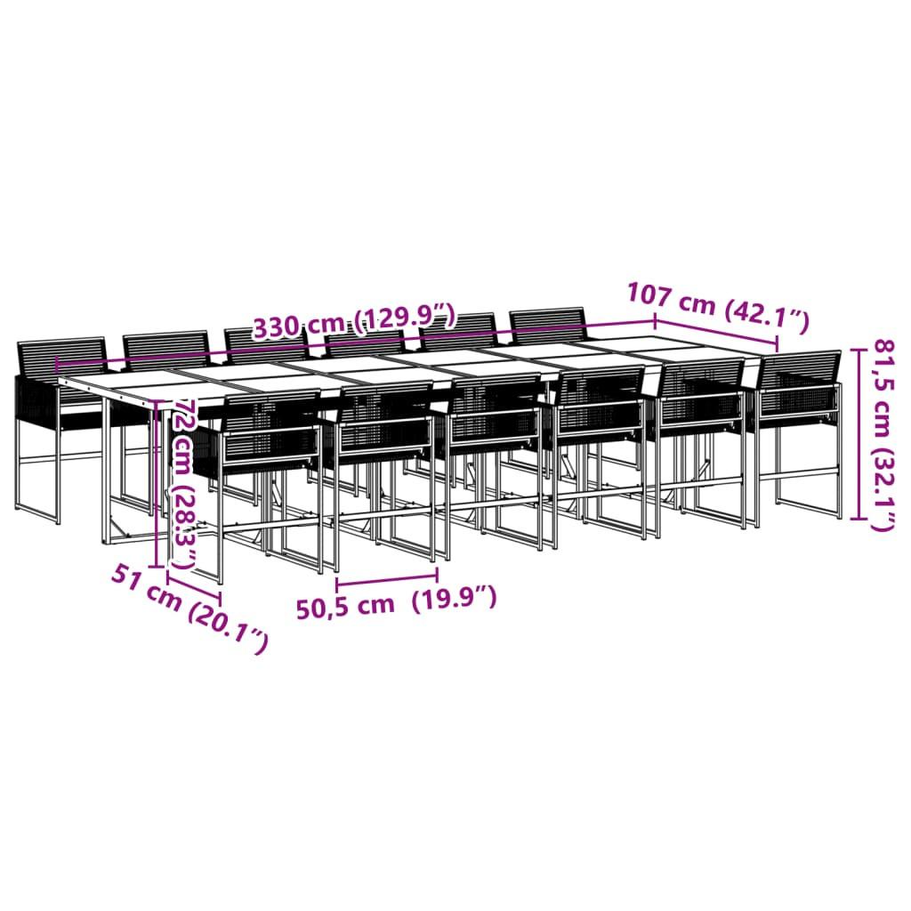 VidaXL set da pranzo da giardino Polirattan  