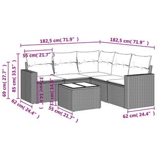 VidaXL Ensemble de canapés de jardin rotin synthétique  