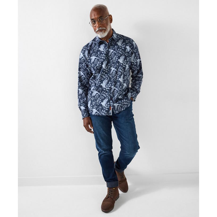 Joe Browns Camicia Maniche Lunghe Collo Classico Motivo Uccelli  