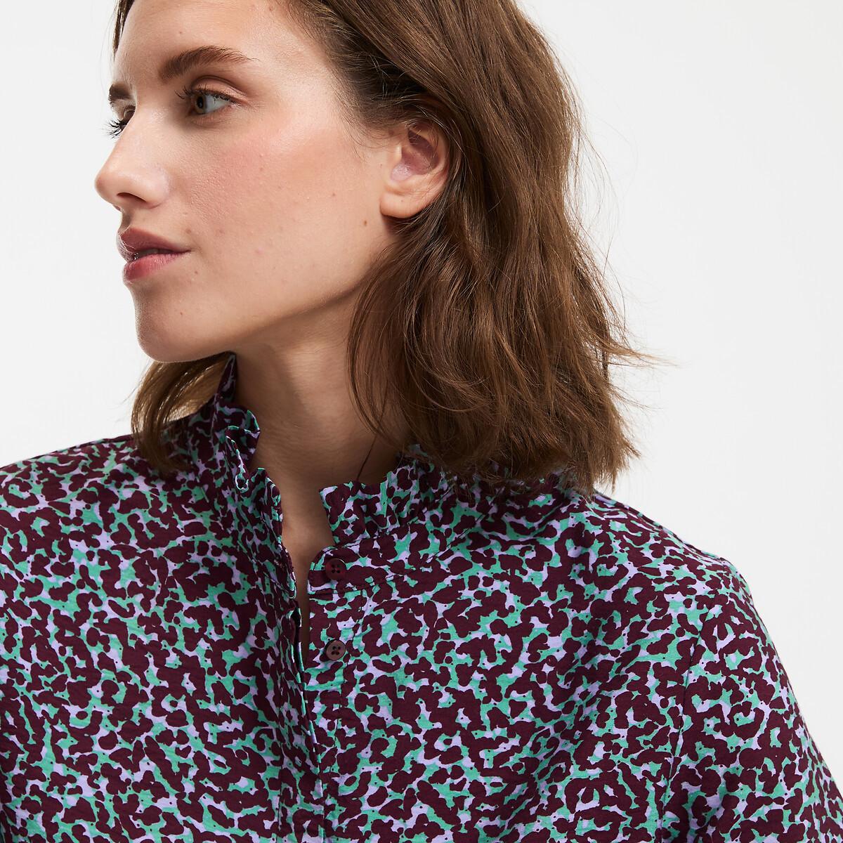 La Redoute Collections Chemisier imprimé à manches longues avec col victorien à volants  