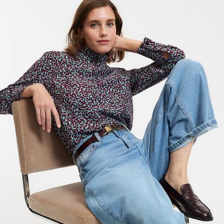 La Redoute Collections Chemisier imprimé à manches longues avec col victorien à volants  