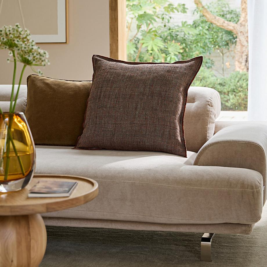 AM.PM Missia Housse de Coussin en Lin Tissé  