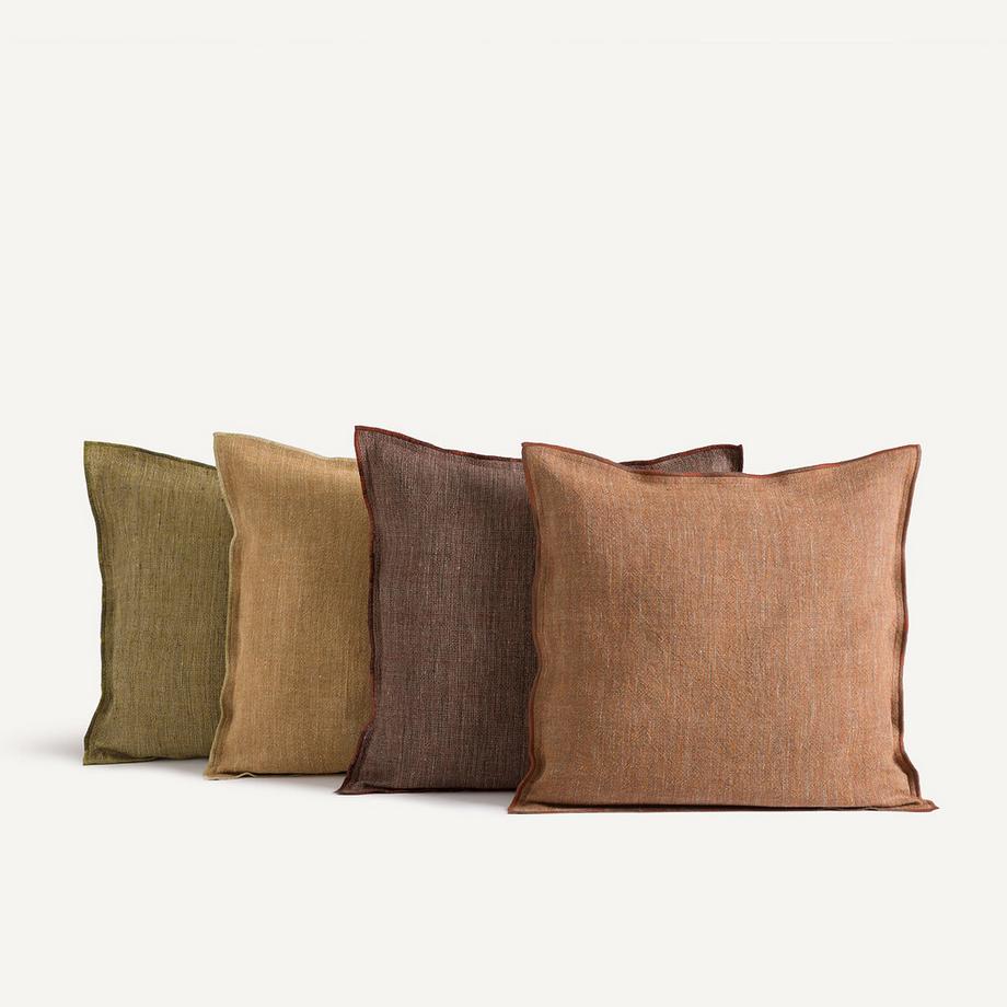 AM.PM Missia Housse de Coussin en Lin Tissé  