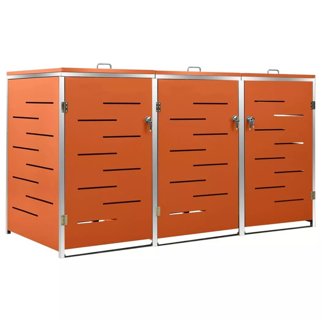 Vidaxl - Abri pour trois poubelles 207x77,5x115 cm Inox