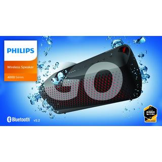 PHILIPS  TAS4807B Wireless speaker sport, Altoparlante portatile, Bluetooth Multipoint, IP67, Fino a 12 ore, (Nero) 
