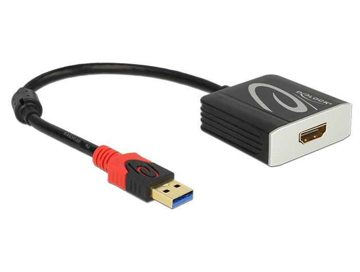 DeLock  DeLOCK 62736 câble vidéo et adaptateur 0,2 m USB Type-A HDMI Noir 