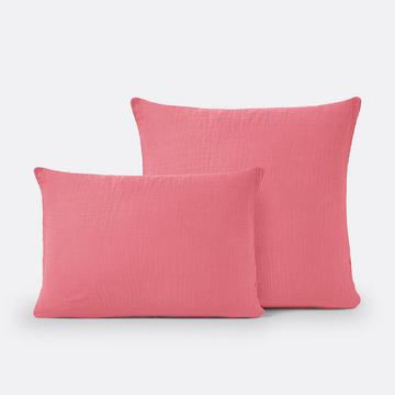 Taie d'oreiller unie gaze de coton