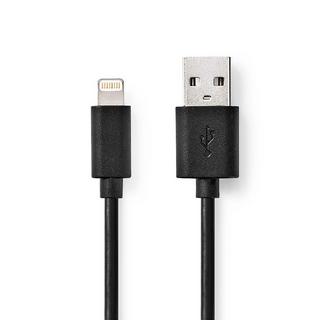 Nedis  Câble Lightning | USB 2.0 | Apple Lightning, 8 broches | USB-A mâle | 480 Mbps | Nickelé | 1.00 m | Rond | PVC | Noir | Boîte 
