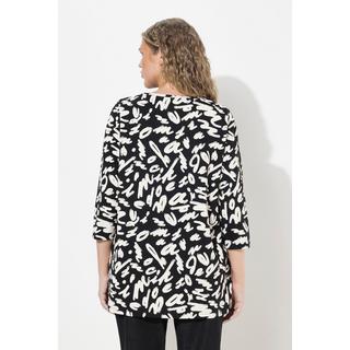 Ulla Popken  Shirt, A-Linie, Zierfalten, Carree-Ausschnitt, 3/4-Arm 