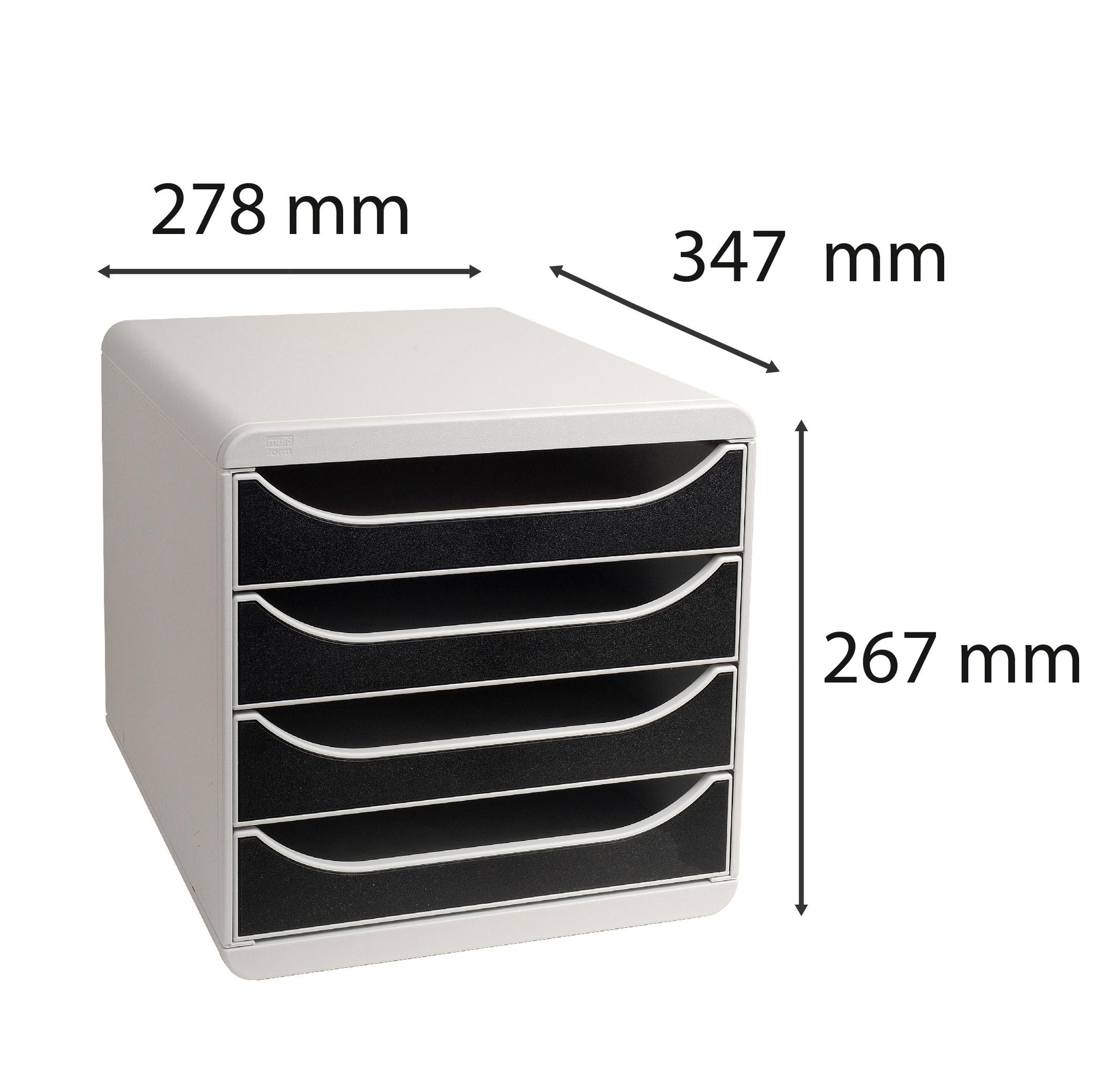 Exacompta Schubladenbox Big Box Plus, 4 offene Schubladen, Office  