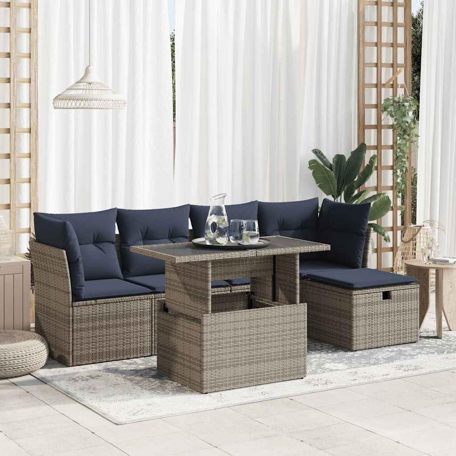 VidaXL set divano da giardino Polirattan  