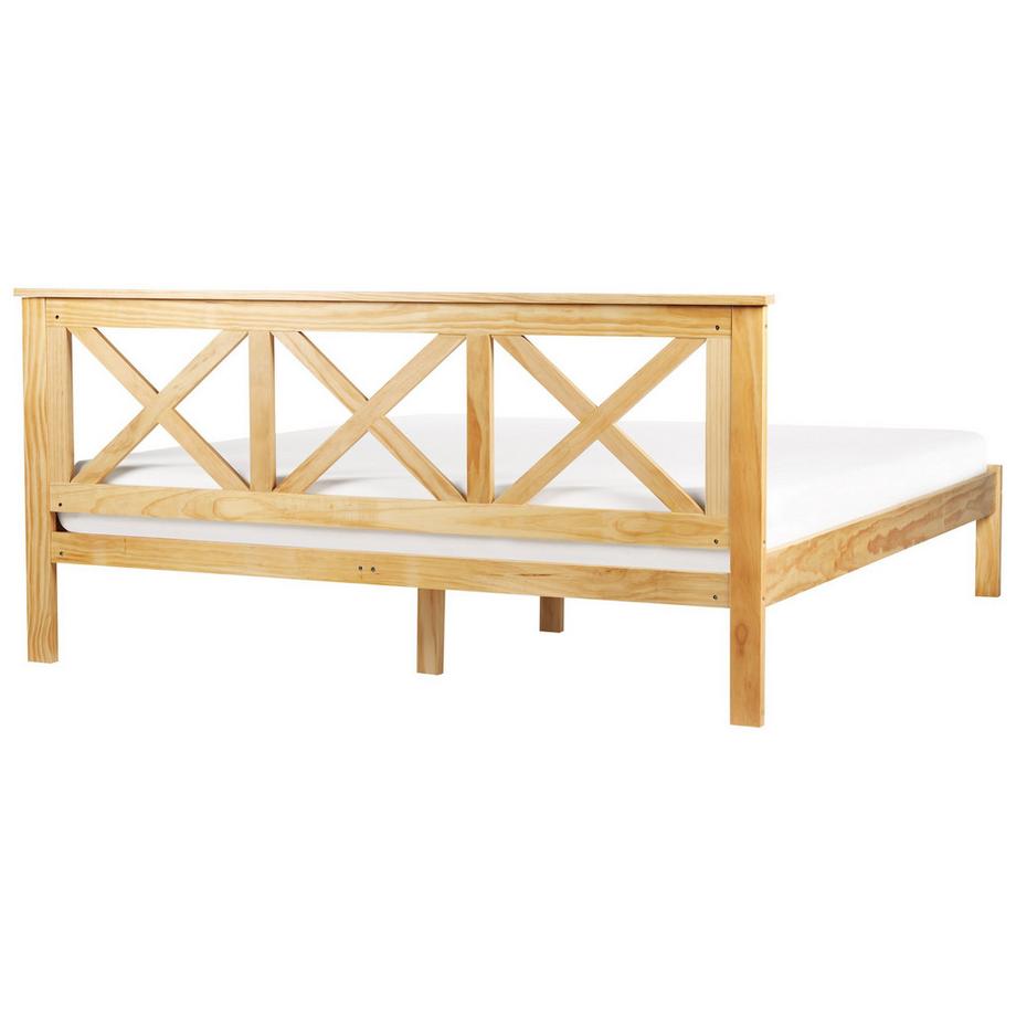 Beliani Lit avec sommier en Bois de pin Traditionnel TANNAY  