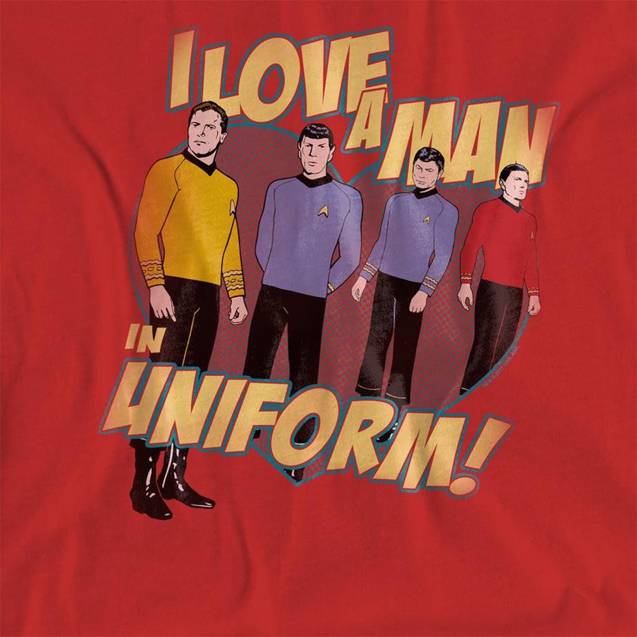 Star Trek  Man In Uniform Maglietta 