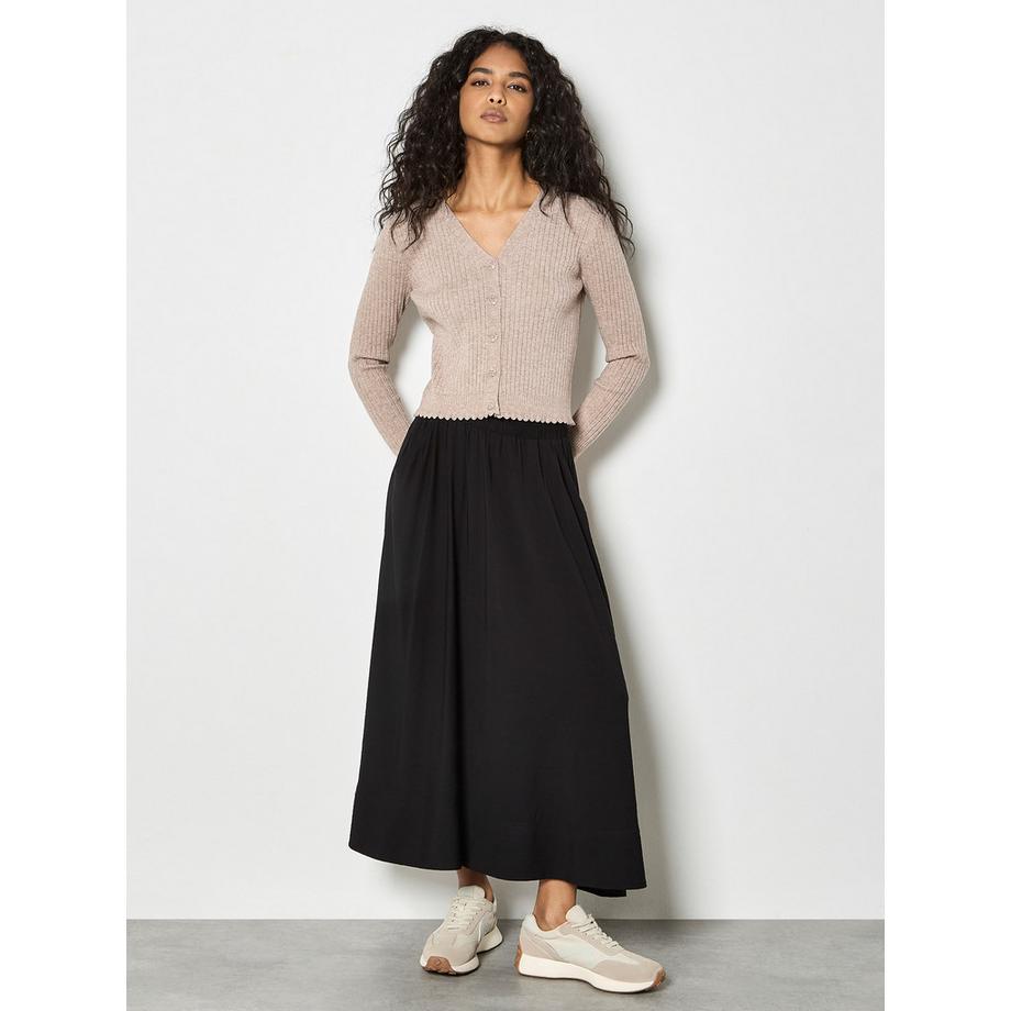 APRICOT Cardigan côtelé Bords Festonnés  
