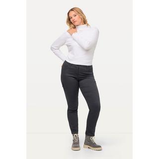 Ulla Popken  Pantalon cargo Sammy, ruban fantaisie, coupe droite 