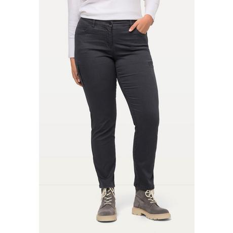 Ulla Popken  Pantalon cargo Sammy, ruban fantaisie, coupe droite 