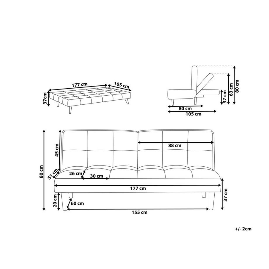 Beliani Canapé-lit en Tissu Traditionnel SILJAN  