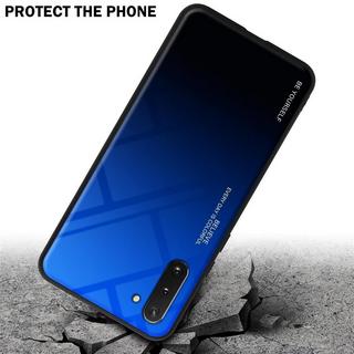 Cadorabo  Housse compatible avec Samsung Galaxy NOTE 10 - Coque de protection bicolore en silicone TPU et dos en verre trempé 