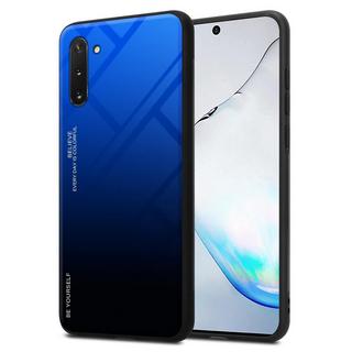 Cadorabo  Housse compatible avec Samsung Galaxy NOTE 10 - Coque de protection bicolore en silicone TPU et dos en verre trempé 