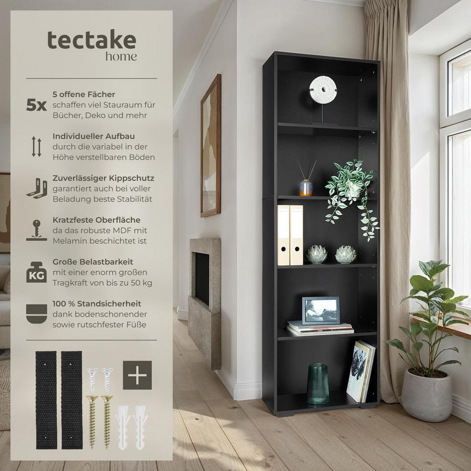 Tectake Scaffale per libri Lexi MDF  