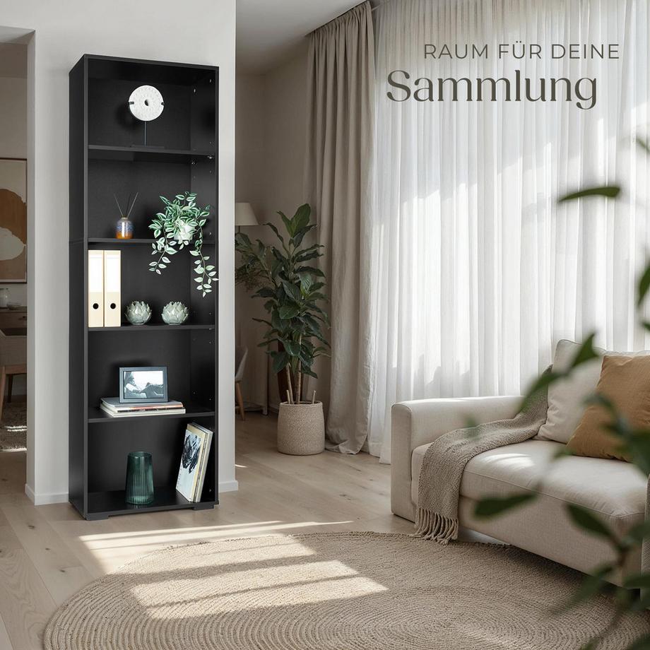 Tectake Bücherregal Lexi MDF mit 5 Fächern  