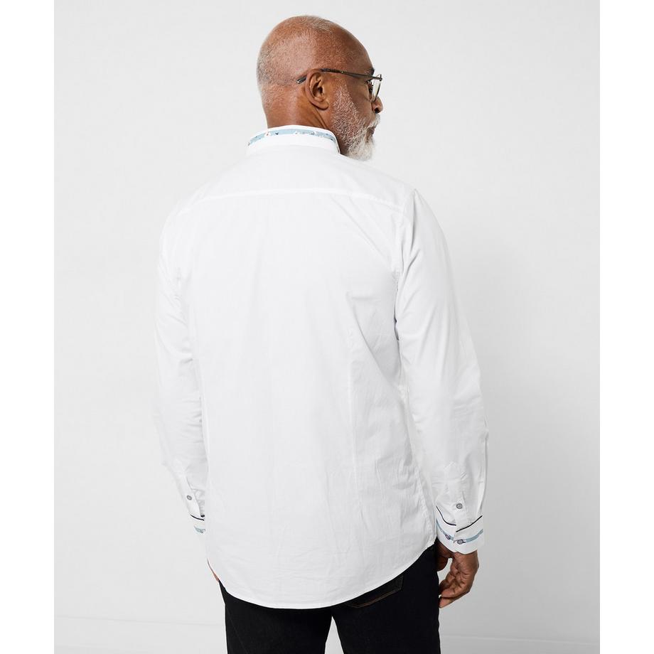 Joe Browns Hemd mit Button-down-Kragen und Blumenakzenten  