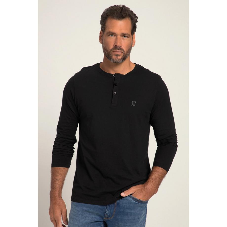 JP1880 Maglia Henley basica a maniche lunghe con abbottonatura  