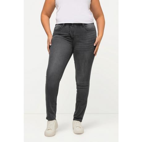 Ulla Popken  Skinny jeans modello Sarah con taglio aderente a vita alta e cinque tasche 