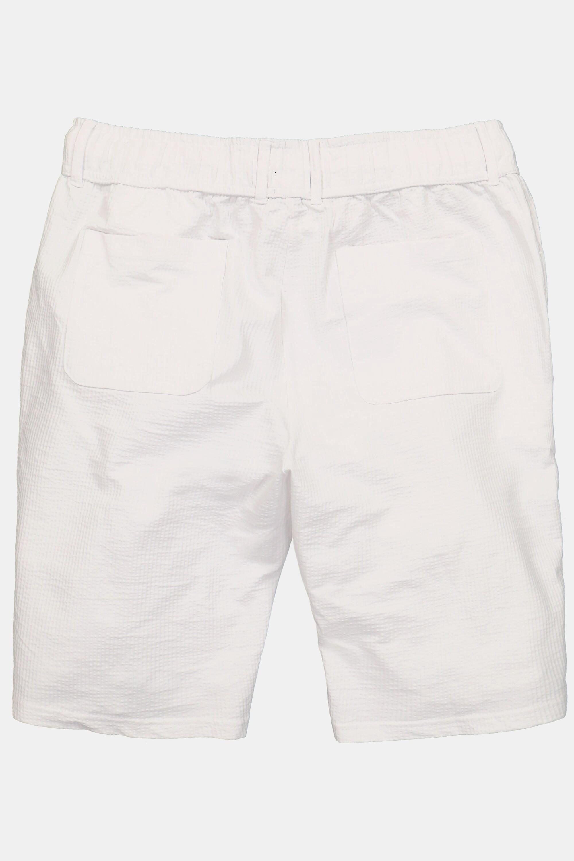 JP1880 Seersucker Bermuda Shorts mit Knopf und Reissverschlussbund  