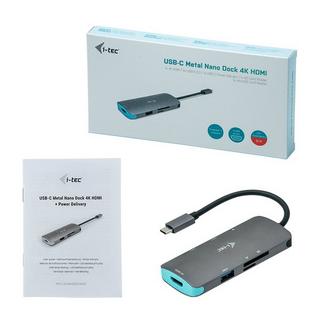 i-tec  Metal USB-C Nano Dock 4K HDMI + Power Delivery 100 W 