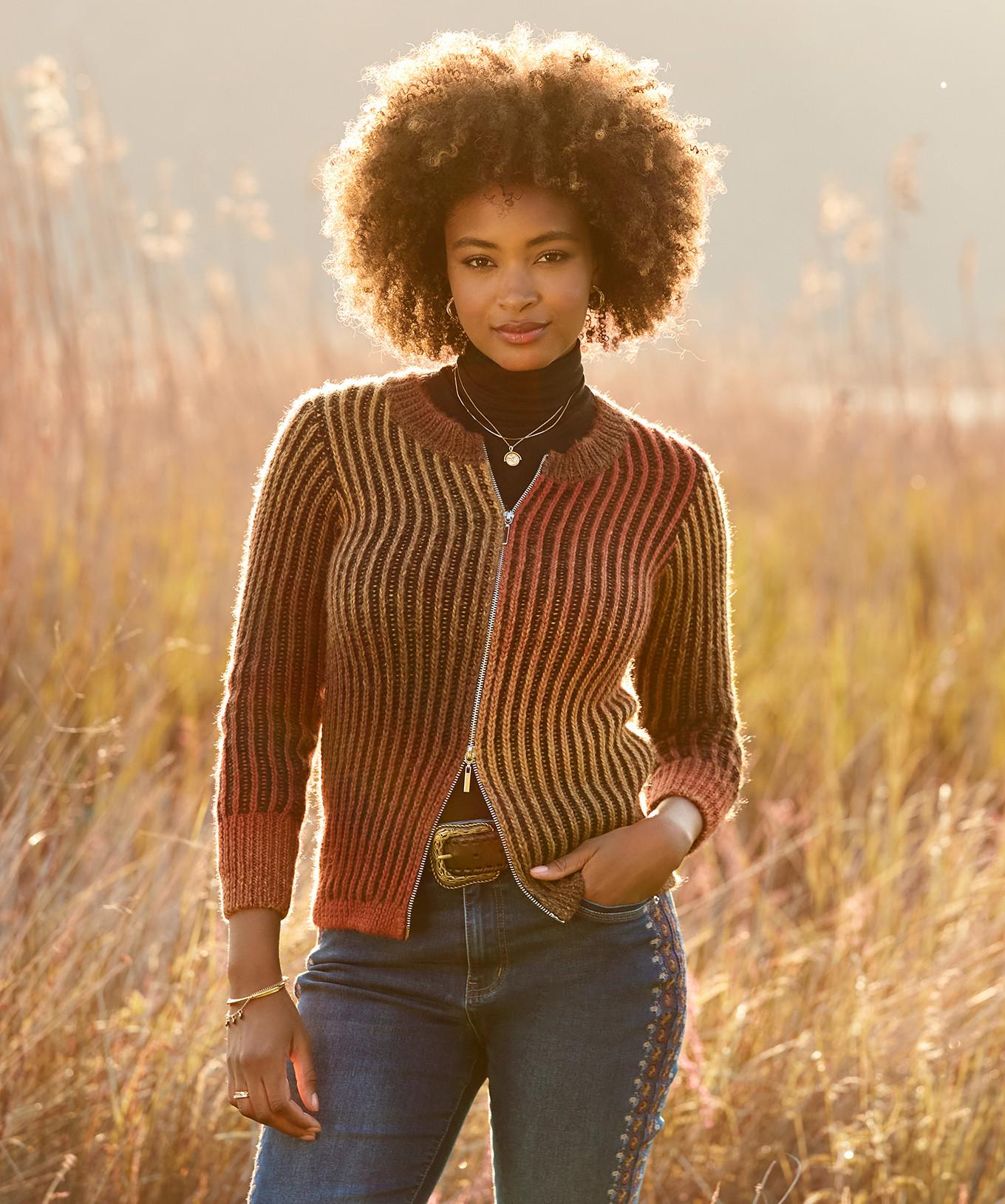 Joe Browns Cardigan Zippé en Maille Côtelée Structurée  