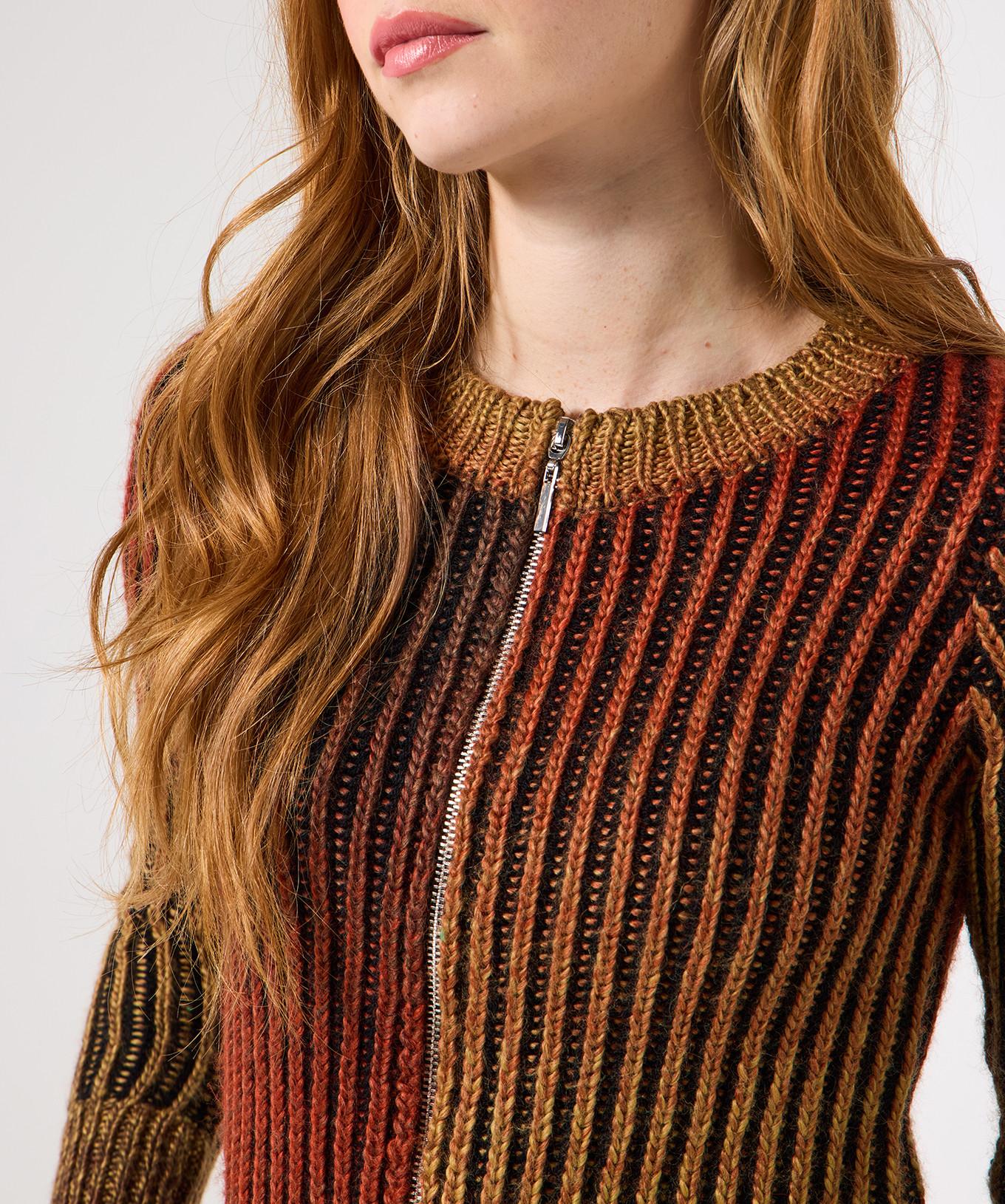 Joe Browns Cardigan Zippé en Maille Côtelée Structurée  