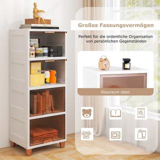 B2X Caisse de rangement 150 L à portes magnétiques, lot de 4, caisse plastique empilable, blanche  