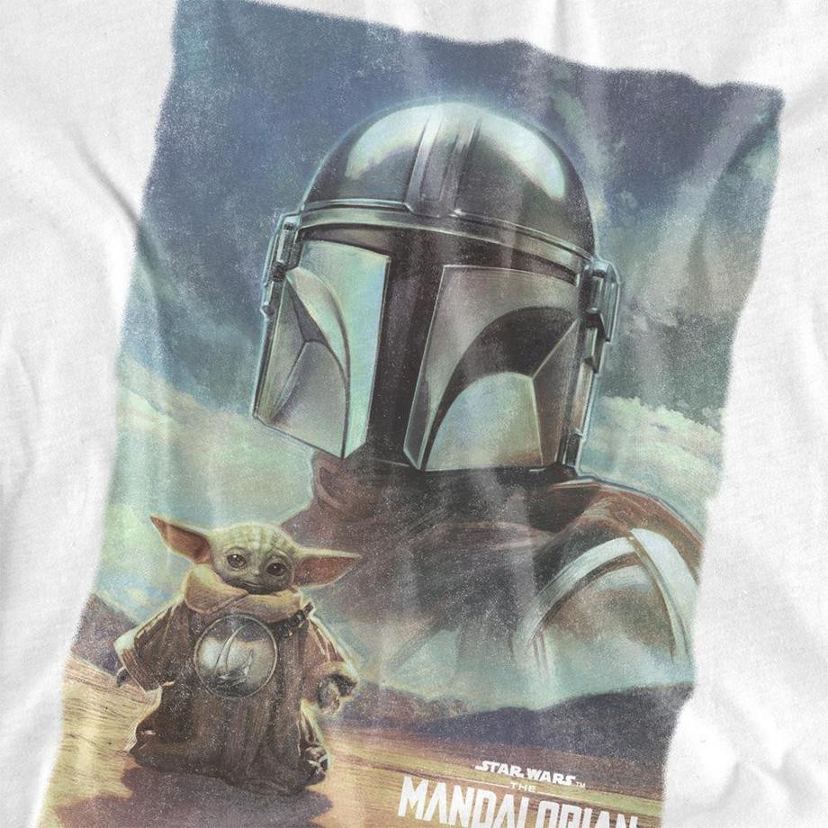 STAR WARS Maglietta con Stampa Grafica Grogu e Mandaloriano  
